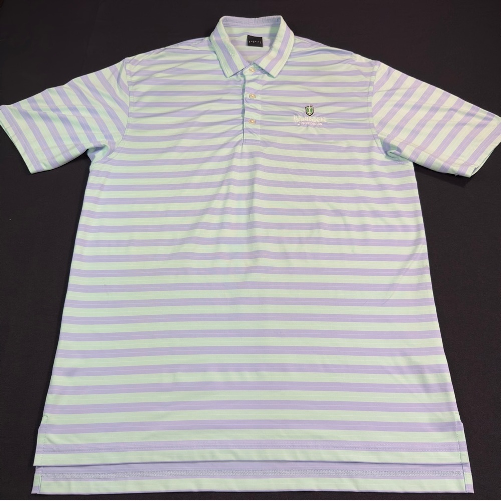 Dunning Golf Polo Shirt Mens Stripe Innisbrook Copperhead Performance Stretch